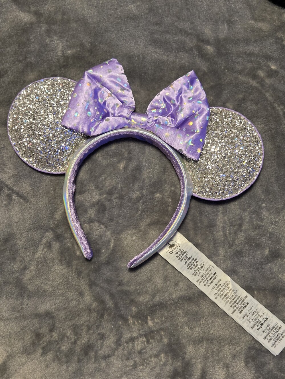 Disney Purple Glitter Minnie Ears Headband